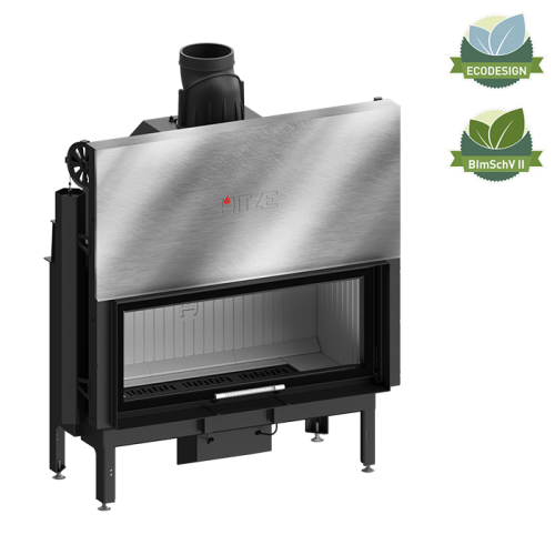 Zestaw kominek powietrzny stalowy KRATKI LUCY Prawy BLACK 14 kW Ø 200 z akcesoriami HITZE ARDENTE ARD105x43G kominek fireplace DECOR 2 - Zestaw kominek powietrzny stalowy KRATKI LUCY Prawy BLACK 14 kW Ø 200 z akcesoriami